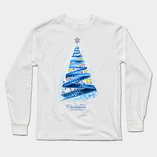 Christmas Watercolor Tree Long Sleeve T-Shirt